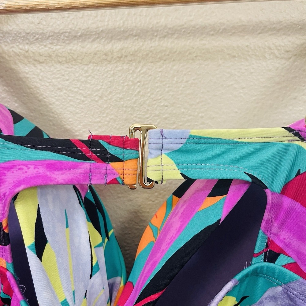 NEW WT Terra Sky Colorful Peplum Swim Suit Wide Straps Poolside Beach Plus Sz 3X - Picture 7 of 11
